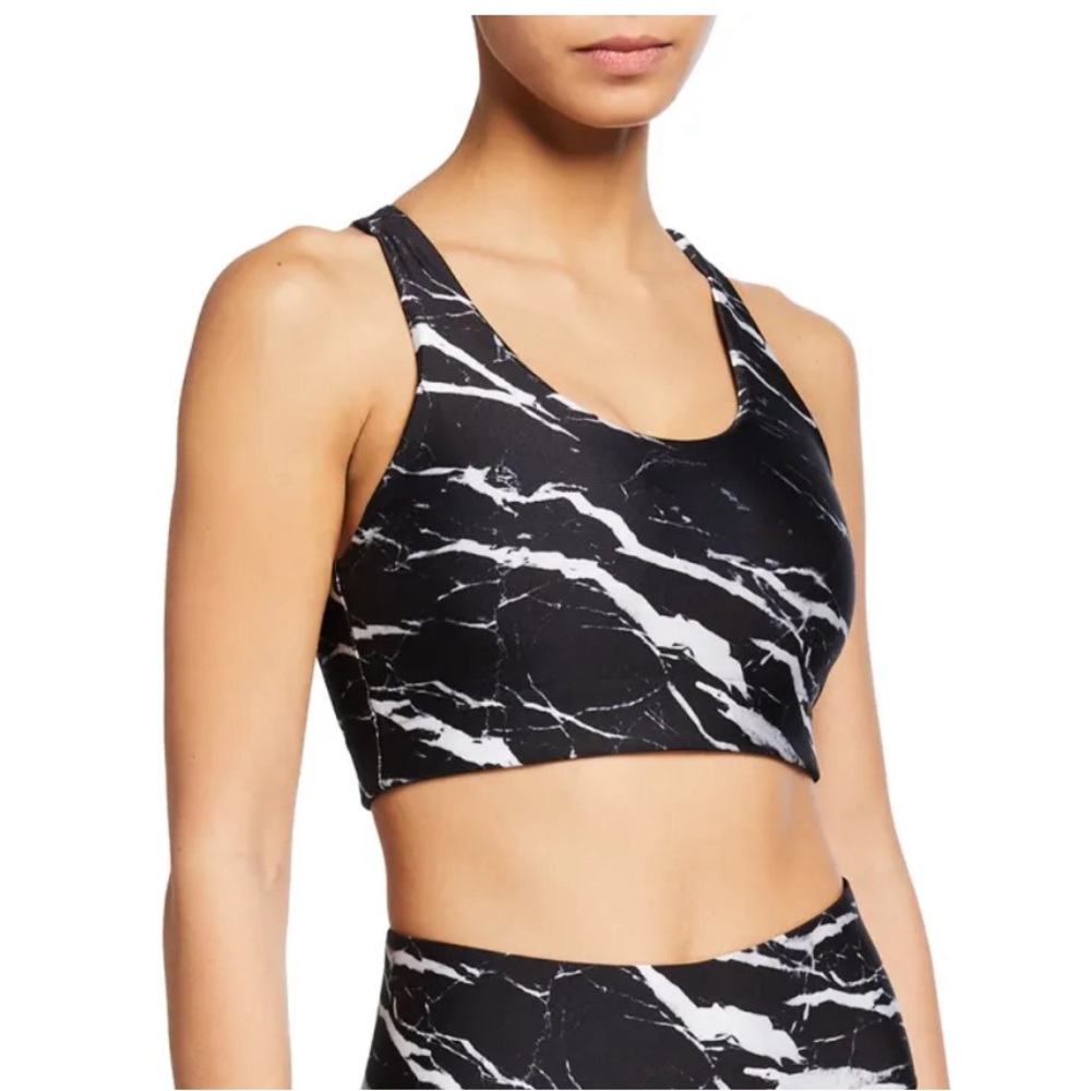 Terez New York Hi-Shine Sports Bra Onyx Marble Size Large NWOT